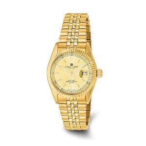 Kazi Luxury Mens Charles Hubert IP-plated Gold-tone Dial Watch
